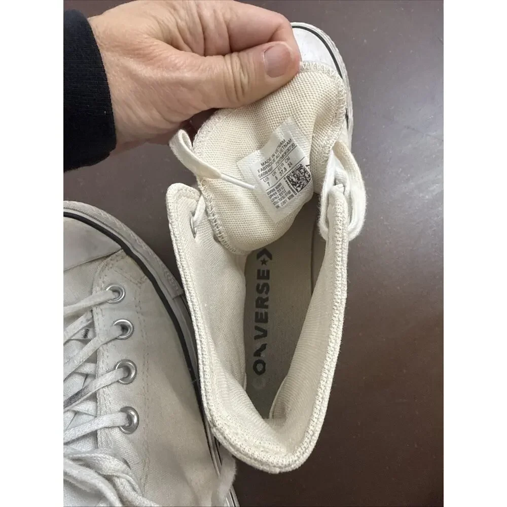 Converse Chuck Taylor All Star High Top White Canvas Lace-Up Sneakers 7